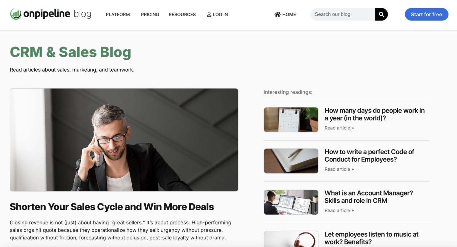 onpipeline sales blog