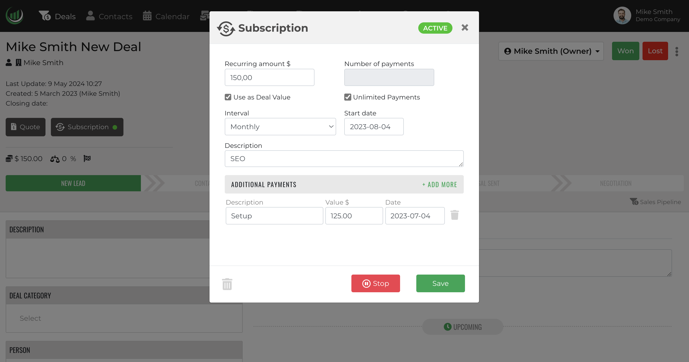 Recurring Revenue CRM